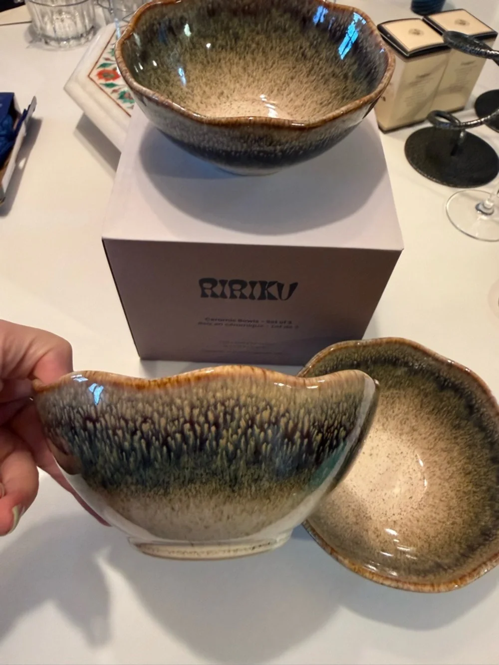 Ririku Ceramic Bowls - Set of 3 - Picture 1 of 7